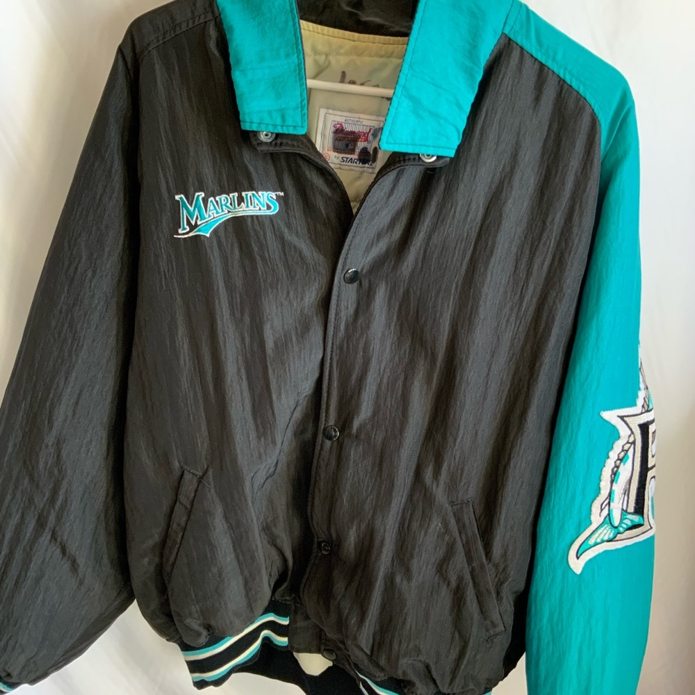 Vintage Mens Starter Florida Marlins Satin Jacket.